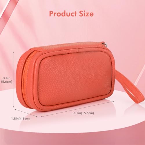 Image of Portable Tampon Organizer - Beige PU Pouch with Handle & Zipper for Women's Period Bags