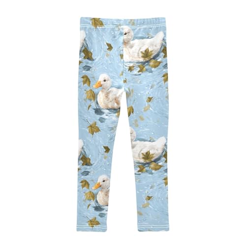 Ducks Wimming in The Water Girls Leggings Kids Yoga Pants Dance Active Tights 4T2
