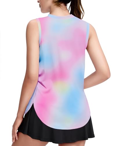 Zaclotre Girls Athletic Tank Tops High-Low Hem Loose Fit Summer Top Kids Sleeveless Sport Shirts 5-14 Years