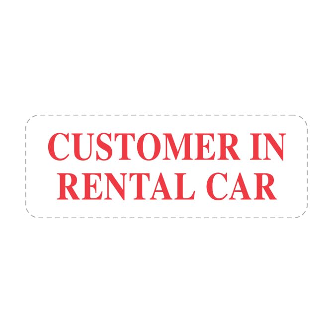Customer in Rental CAR Stock Self-Inking Stamp – 2-3/8" × 7/8" Red Ink, Re-Inkable Pull-Out Pad, Durable Office Stamp for Automotive Rental Services -