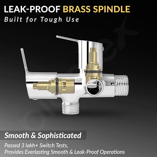 Image of Plantex Angle Valve 2 in 1 /Two Way Angle Cock Tap with Brass Spindle and Wall Flange /Angle Valve for Bathroom-(Chrome)