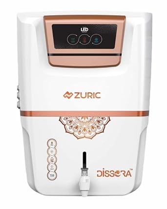 Dissora Zuric Plus RO + Alkaline + Zinc Copper Water Purifier with LED Display, 15 L Storage, World Class High TDS RO Membrane & 100 GPD Copper Armature Booster Pump, 1 Year Warranty, Colour White