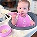 Chicco Easy Start Silicone Feeding Set | Dishes for Baby-Led Weaning | Suction Bowl | Adjustable Bib | Soft Spoon | BPA-Free | 3 Piece Set | 6m+ | Pink