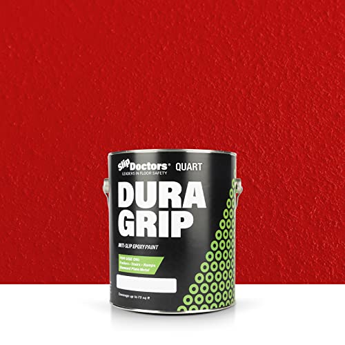 Dura Grip AntiSlip Paint (Safety Red, Quart) for Concrete, Wood, Tile