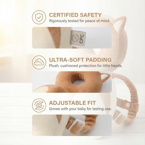 Image of Baby Head Protection Backpack - Soft Lightweight Fall Cushion for Toddlers During Crawling & Walking, Helps Ease Impact from Backward Tumbles(Corgi)