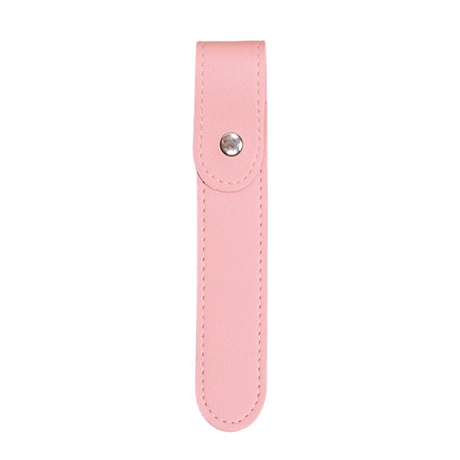 Protective Sleeve Cover for Cuticle Pusher Dead Skin Remover Tool, PU Leather Case for Nail Art Eyelash Tweezers Storage Bag (pink)