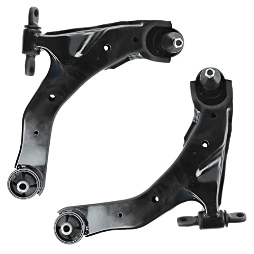 Image of Detroit Axle - Front Lower Control Arms + Tie Rods Boots Suspension Kit Replacement for 2005-2009 Hyundai Tiburon Kia Spectra 5-8pc Set