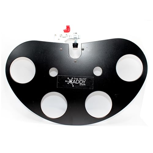 The Mute Caddy Artist Model Pro Trumpet Mute Holder, 4 Mute Slots, Black Aluminum, Stand Clamp - Made in USA