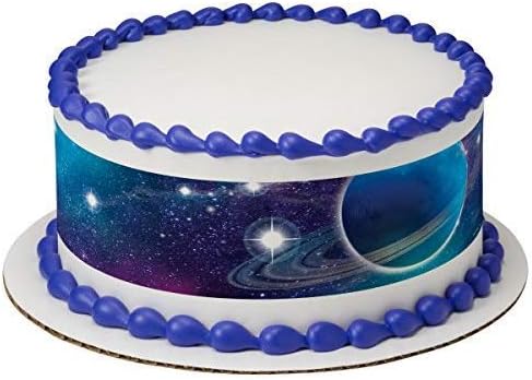 Outer Space Galaxy Solar System cake side Strips Edible Icing Image 3 strips per sheet