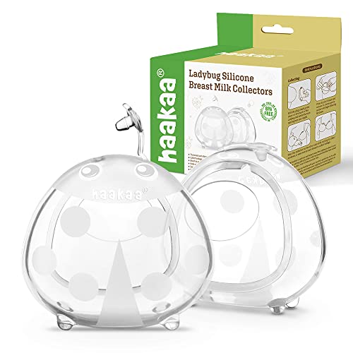 Image of haakaa Ladybug Breast Milk Collector Breast Shells Wearable Nursing Cups for Breastfeeding Made of Soft Silicone, 5oz/150ml, 2pcs
