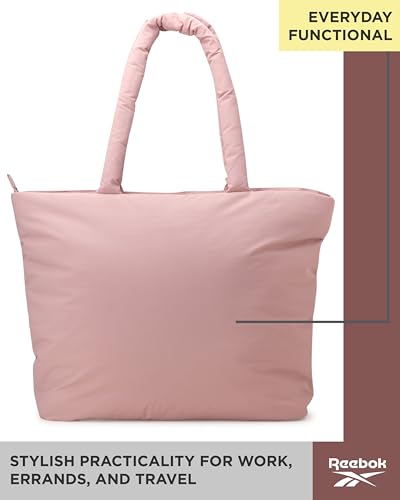 Image of Reebok Womens Tote Bag - Large Lightweight Puffer Travel Tote with Zipper - Carry On Shoulder Bag Work Bags for Women