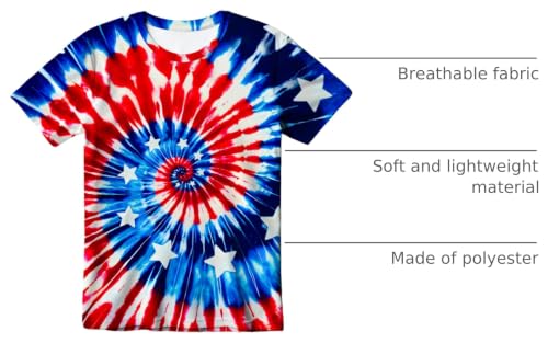 Image of Kids Tie Dye T-Shirt, Children Tie Dye Short Sleeve Tee Shirt for Kids