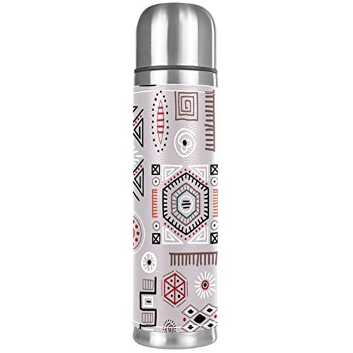 Stainless Steel Leather Vacuum Insulated Mug Abstract Texture Thermos Water Bottle For Hot And Cold Drinks Kids Adults 16 Oz #TOP27