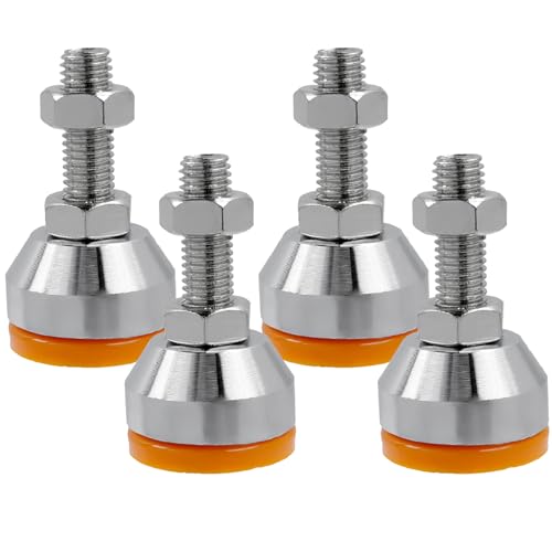 Image of M12x50mm Leveling Feet, 2200 lb Capacity Heavy Duty Adjustable Swivel Furniture Glides, 1.53 Inch Anti-Slip Base, Rubber Feet Levelers for Table, Shelves, Workbench, Cabinet, Machine, 4Pcs