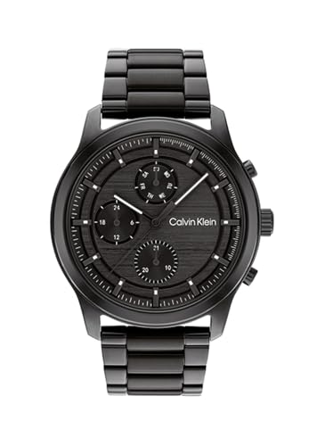 Calvin Klein Reloj Analógico de Cuarzo Multifunción para Hombre Colección Ambition con Correa de Acero Inoxidable Negra - 25200209 Calvin Klein Reloj Analógico de Cuarzo Multifunción para Hombre Colección Ambition con Correa de Acero Inoxidable Negra - 25200209