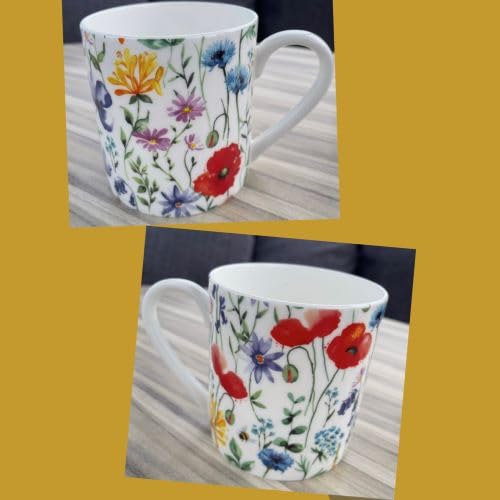 Dreamair 1 Pint Fine Bone China Mug (Flowers), 10 cm (D x W x H)