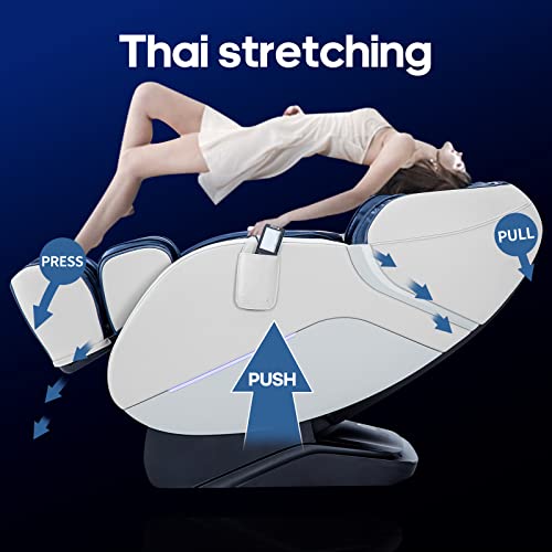 Irest Sl Track Massage Chair Recliner, Full Body Massage Chair With Zero Gravity, Airbags, Heating, And Foot Massage (Blue & White) #TOP5