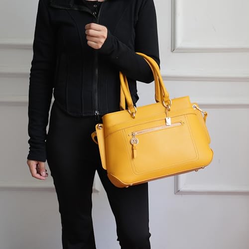 MKF Collection Satchel Tote Bag With Wristlet Wallet for Women, Vegan Leather Top-Handle Crossbody Handbag Purse by Mia K2