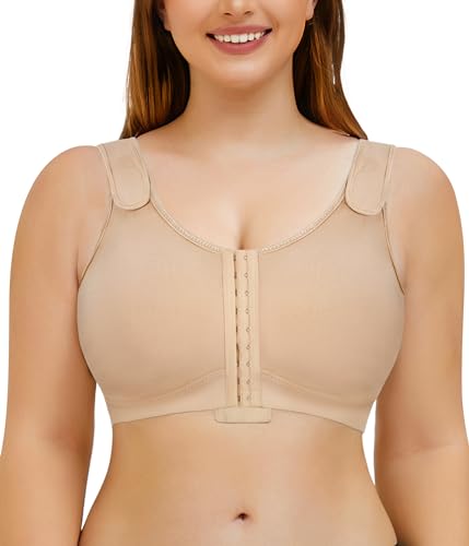 Image of BRABIC Front Closure Compression Everyday Bra for Women Post Surgery Support with Adjustable Straps Wirefree