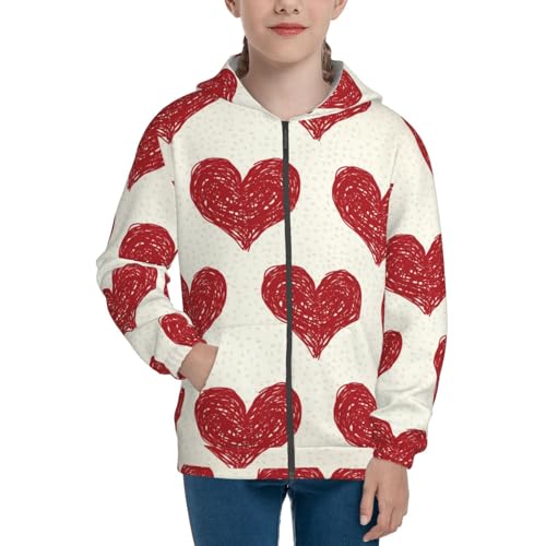Love Kids Pullover Hoodies Boys Zip Up Sweatshirts Girls Athletic Clothes with Pocket3