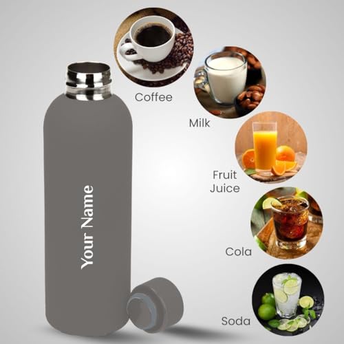 Image of Giftana 3 in 1 Personalized Diary, Pen & 500ml bottle Gift Set (Grey)