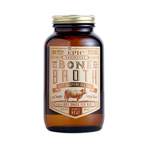 Epic Artisanal Sipping Bone Broth (Beef Jalapeno Sea Salt, 6-Pack)