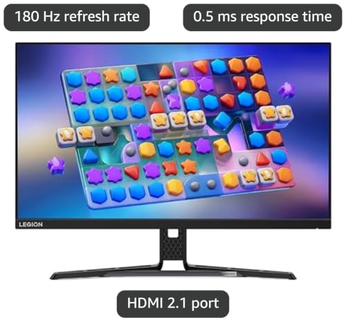 Image of Lenovo Legion Y27q-20 Gaming Monitor, 27 inch QHD Display, 165Hz, 0.1ms Response, AMD FreeSync /Gsync Compatible, Lift /Tilt /Pivot /Swivel Stand, HDMI 2.0 and DisplayPort 1.4, 350 nits, Raven Black