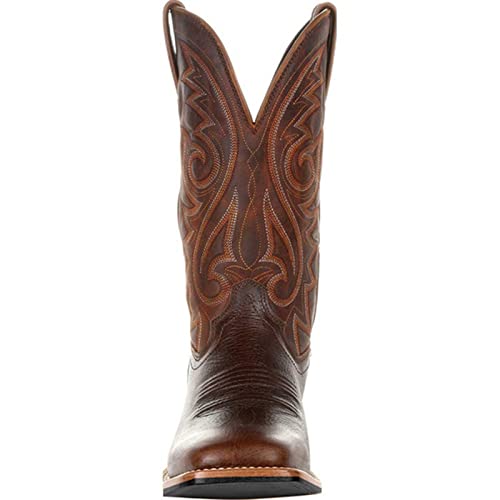 beiousalie Wide Calf Cowboy Boots Square Toe Embroidered Western Boots For Men Slip On Leather Light Weight Work Boots3