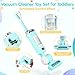 Kids Vacuum Cleaner Toy Set for Toddlers - 2PCS Toy Vacuum Sets for Toddlers 3+ Years Old with Sound Effects, Baby Play Vacuum Pretend Role Play Household Housekeeping Toys for Children Boys Girls