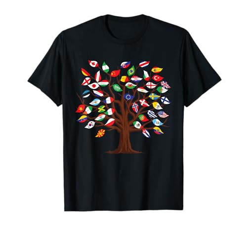 Flags of Countries of the World international flag tree kid t-shirt