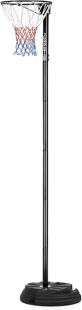 JUMPSTAR SPORTS Junior Netball Stand, Height Adjustable Post 8ft 9ft 10ft, Professional Size Regulation Hoop