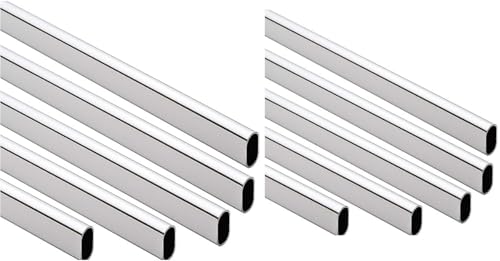 10-Case ProPack Welded Steel Oval Polished Chrome Wardrobe Closet Rods - 98 7/16
