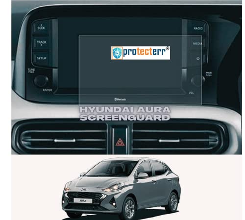 Image of 9H Screen Protector Guard Designed For HYUNDAI AURA 2020-2022 Car Infotainment System (8 Inch) - Car Gps Navigation Display Touchscreen Protective Film accessories [Not A Tempered Glass]