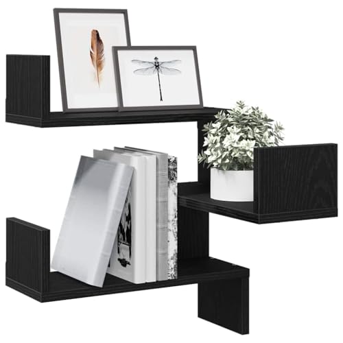 Étagère murale flottante design chêne noir structure durable - 5