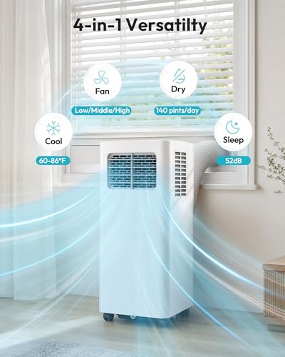 Image of EUHOMY 14,000 BTU Portable Air Conditioners, 4-in-1 Smart AC Unit with APP