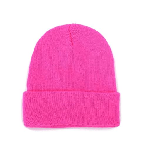 YAZWUR 1 Pcs Gorro Invierno Mujer Beanie Unisex para Mujeres y Hombres, Gorro de Lana Suave y Cálido, Ideal para Otoño e Invierno (Rosa)