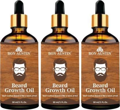 Image of 100% Natural Beard Growth Oil- For Stimulating fast Beard Growth Hair Oil Combo pack of 3 Bottles of 30 ml(90 ml)