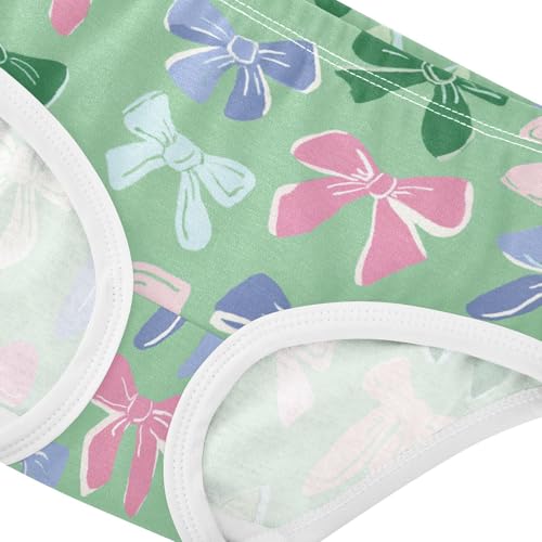 Wusikd Bows Green Pink Girls' Underwear Cotton Girls Briefs Soft Toddler Underwear 2T4