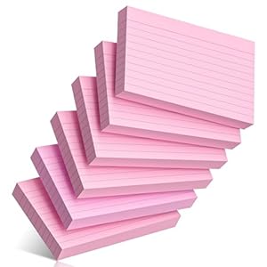 300 Count Index Cards 3 x 5 Inch Ruled Pink Index Cards, Flash Cards College Ruled for School, College, Office and Home Organization, Durable Study To Do List Note Cards with Ruled Lines