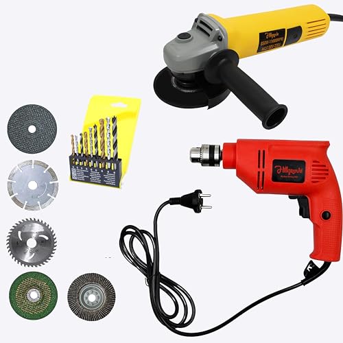 Image of Hillgrove HGCM1384M1 4 inchinch 850W 100% Copper Winding Hand Angle Grinder Drill Wall Cutter Grinding Glender Cutting Machine with 5Pcs Wheels
