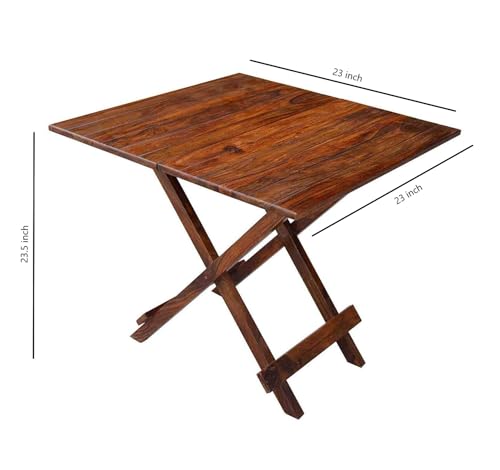 Image of Home furniture Wood Bedside Table in sheesham Solid Rose Wood | Living Room | Side Table | Coffee Table | Balcony Table | Multi Purpose | with Brown Wood Finish (Square (Natural Teak Finish))
