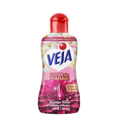 Veja Gotas de Perfume Quartzo Rosa Jasmim Limpador Perfumado Concentrado 100 ml