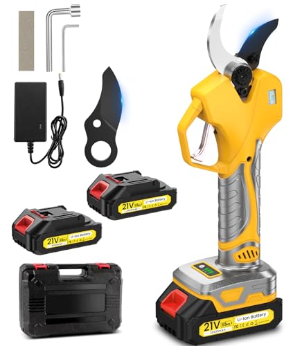 Electric Pruning Shears, Lopper 1.5-2In(50mm),2 * 2000mAh 21V Battery, Professional Cordless Pruning...