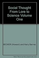 Social Thought From Lore to Science Vol 1 B0021WGGKI Book Cover