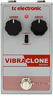 Dynamic emulation of the classic Vibratone Rotating Speaker Easy to use 2-knob interface controlling intensity of speed and drive Toggle switch lets you choose between vintage-sounding Chorale or Tremolo setting True bypass for ultimate signal integr...