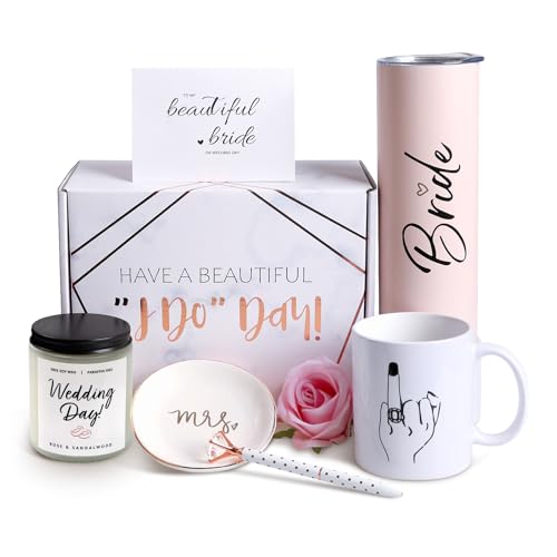 Bride To Be Gifts Box, Bridal Shower, Bachelorette Gifts For Bride, Engagement Gift For Her, Wedding Gift For Bride, Bachelor Party Gifts, Stainless Steel Tumbler Cup, Mug, Scented Candle - (Pink)
