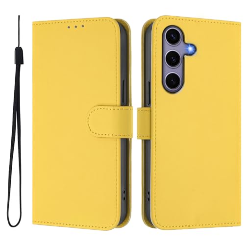 COTDINFOR Case for Samsung Galaxy S25 FE Wallet Case with Card Holders PU Leather Flip Folio Cover [Shockproof TPU Inner Shell] Magnetic Protective Phone Cover for Samsung Galaxy S25 FE Yellow YBM by COTDINFOR - Used condition - US$7.20