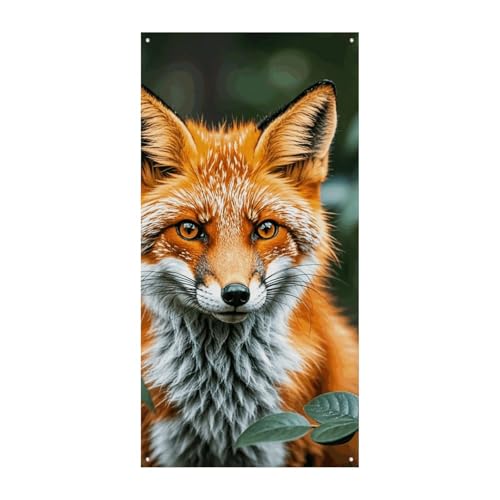 Volpe Fiore Foglia Albero Pianta Porta Decorazioni Banner Benvenuto Decorazioni per porte da parete Porta d'ingresso Appeso Banner per interni ed esterni Decorazioni per feste di anniversario