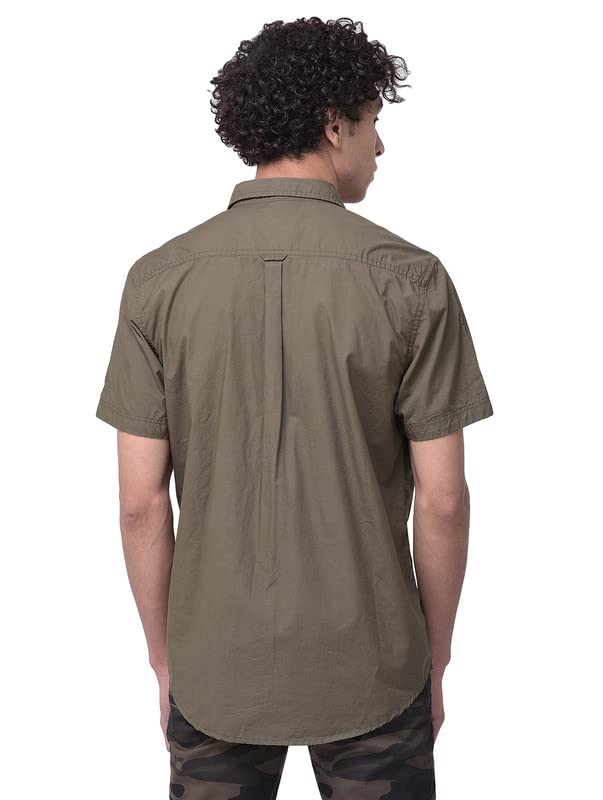 Image of Woodland Mens Cotton Printed Casual Regular Fit Half Sleeves Shirt