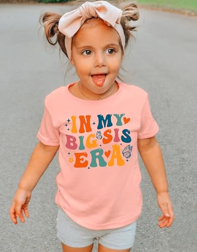 Image of Toddler Big Sister Tee in My Big Sis Era Graphic T-Shirt Big Sis Announcement Crewneck Shirts Sibling Reveal Tops